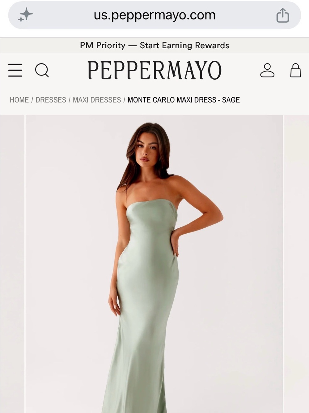Peppermayo Satin Maxi Skirt in Pale Mint Green